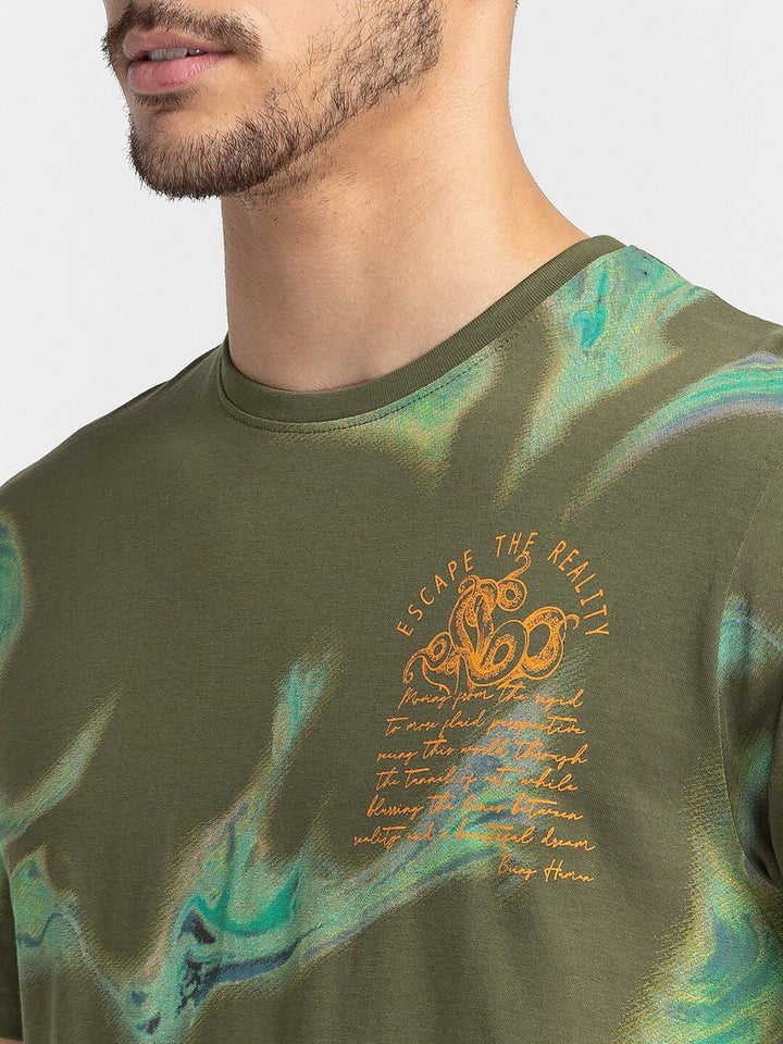 Being Human Abstract Printed Regular Fit T-shirt