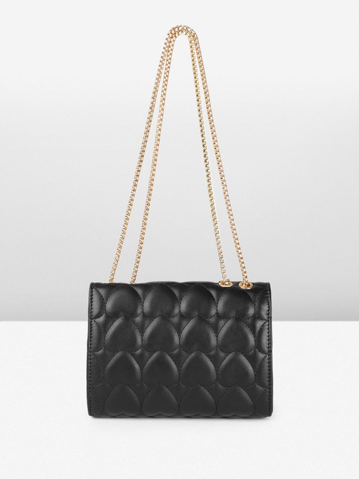 DressBerry Textured Structured Shoulder Bag with Quilted