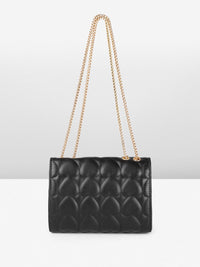 DressBerry Textured Structured Shoulder Bag with Quilted