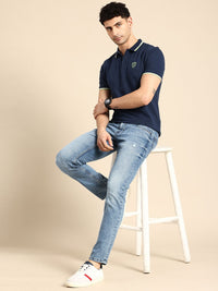 Being Human Men Slim Fit Low Distress Light Fade Stretchable Jeans