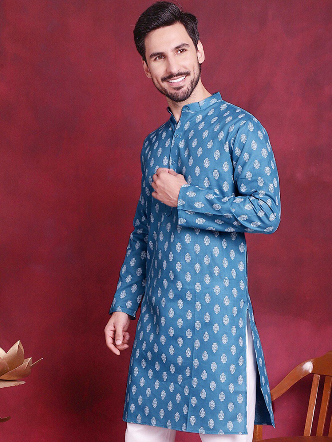 Jompers Ethnic Motif Printed Straight Kurta