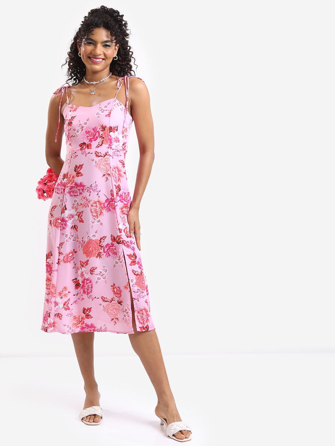 Tokyo Talkies Floral Printed Fit & Flare Midi Dress