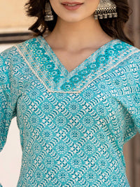Varanga Ethnic Motifs Printed Regular Mirror Work Kurta with Trousers & With Dupatta