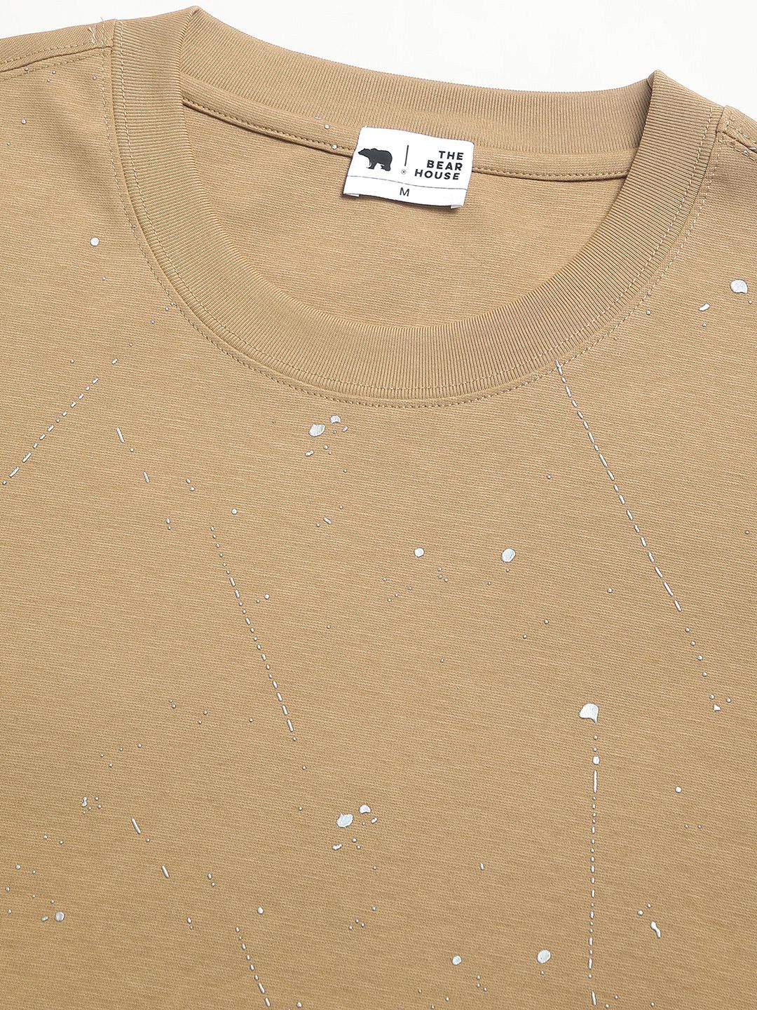 The Bear House Men Self Design Round Neck Tshirt