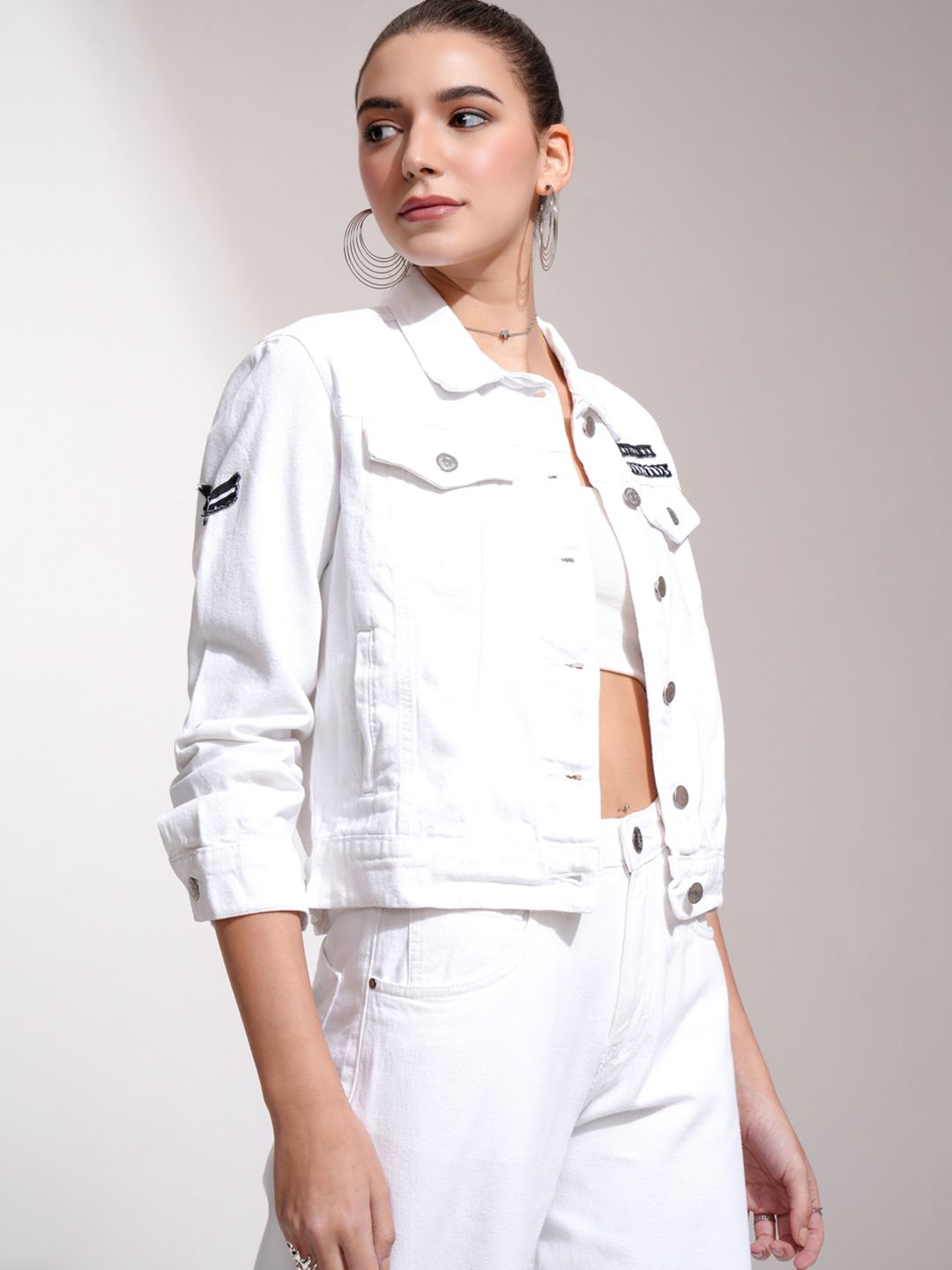Tokyo Talkies Women White Solid Jacket