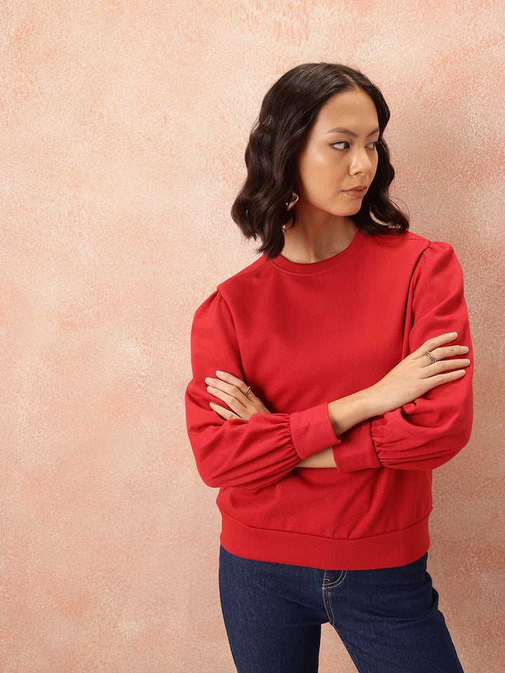 all about you Gathered Sleeve Sweatshirt