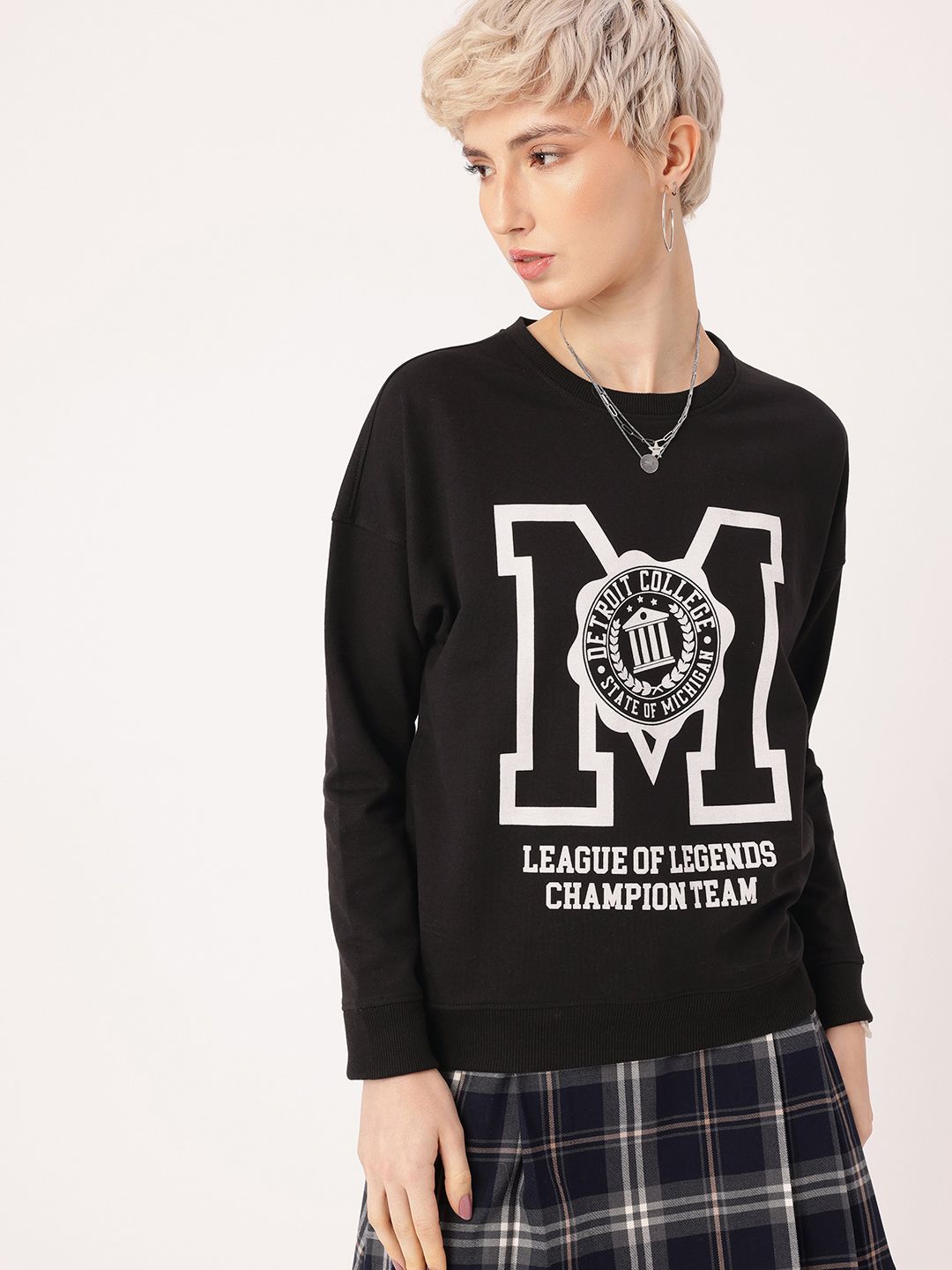 DressBerry Printed Relaxed Fit Sweatshirt