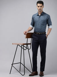Park Avenue Slim Fit Opaque Ethnic Motifs Printed Pure Cotton Formal Shirt