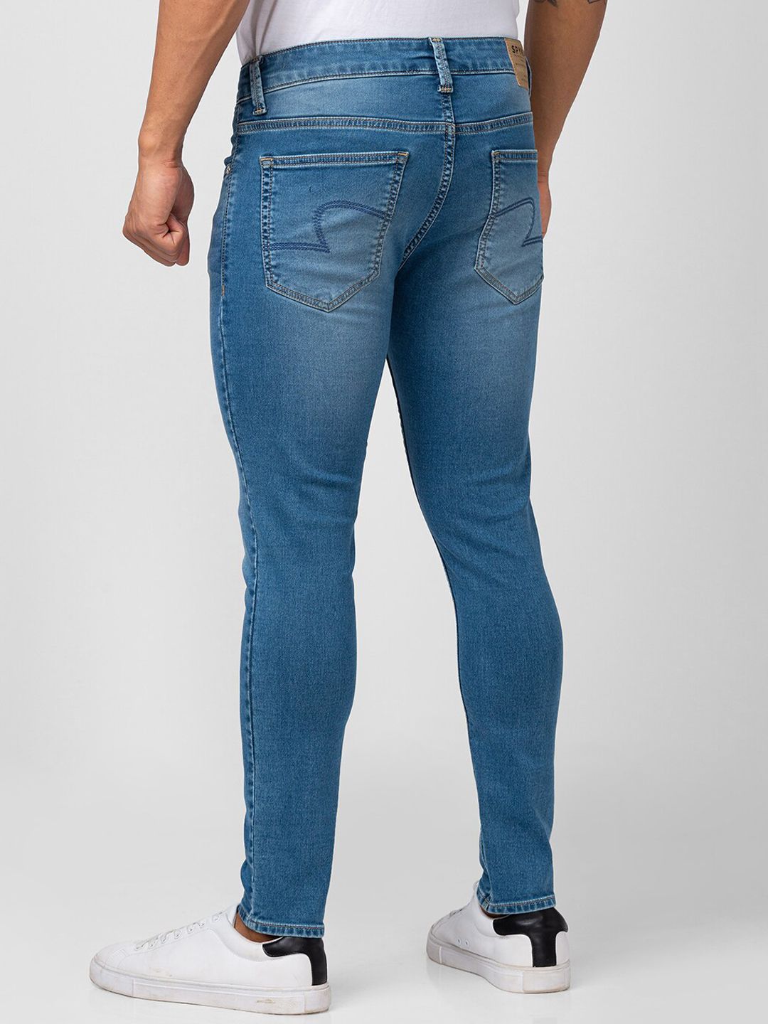 SPYKAR Men Kano Slim Fit Mid-Rise Heavy Fade Stretchable Cotton Jeans