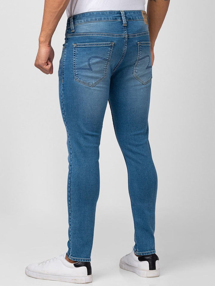 SPYKAR Men Kano Slim Fit Mid-Rise Heavy Fade Stretchable Cotton Jeans