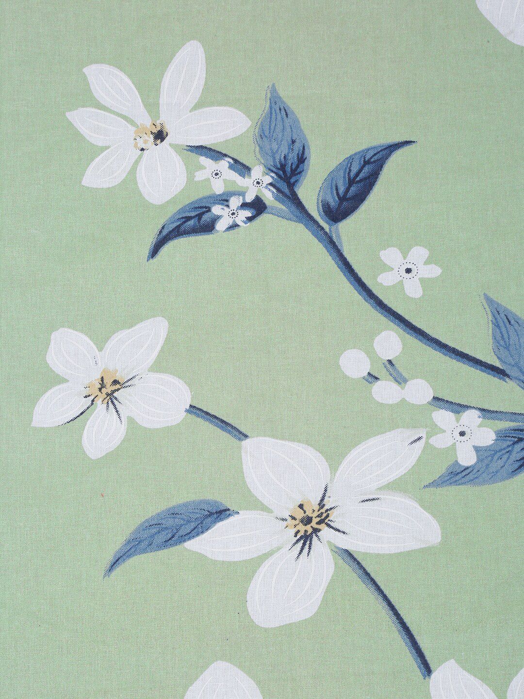 KLOTTHE Green Printed 400 TC Pure Cotton Bedsheet with Pillow Cover