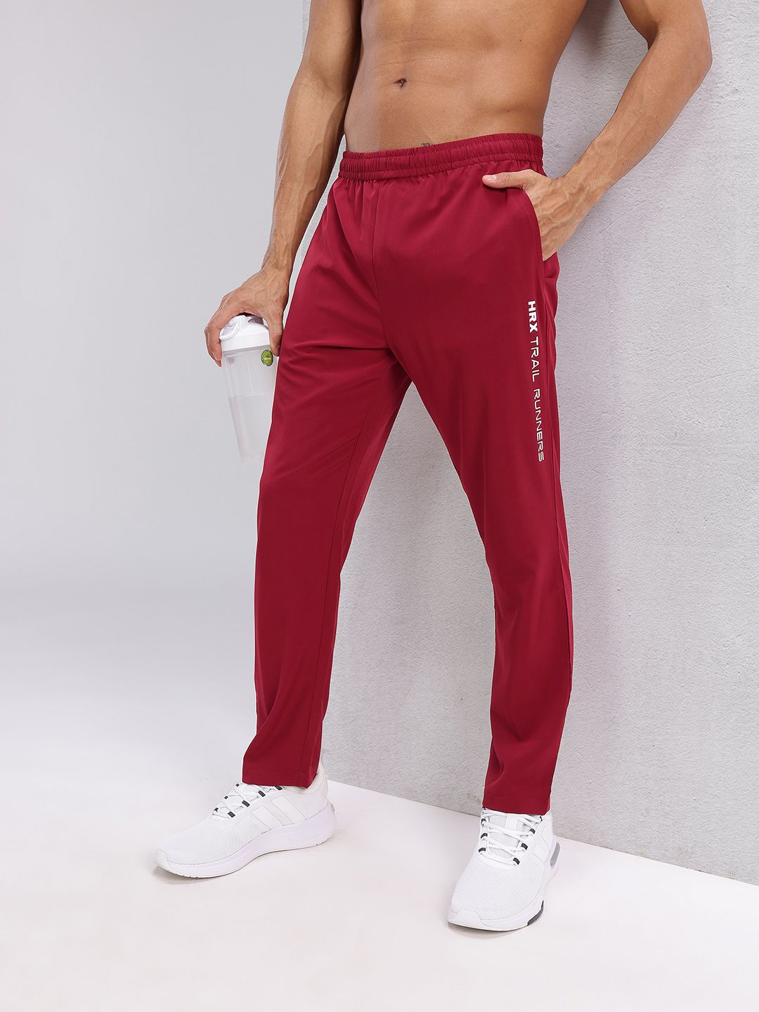 HRX by Hrithik Roshan Men Typography Printed Detail Mid-Rise Running Track Pants