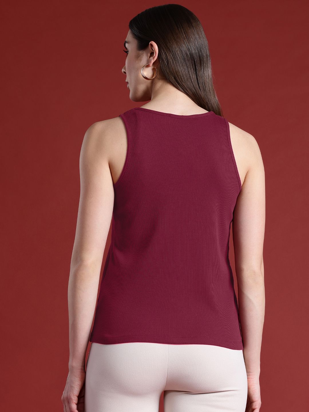 all about you Cotton Ribbed Sleeveless Fitted Top