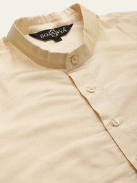 SOJANYA Mandarin Collar Regular Kurta With Churidar & Nehru Jacket