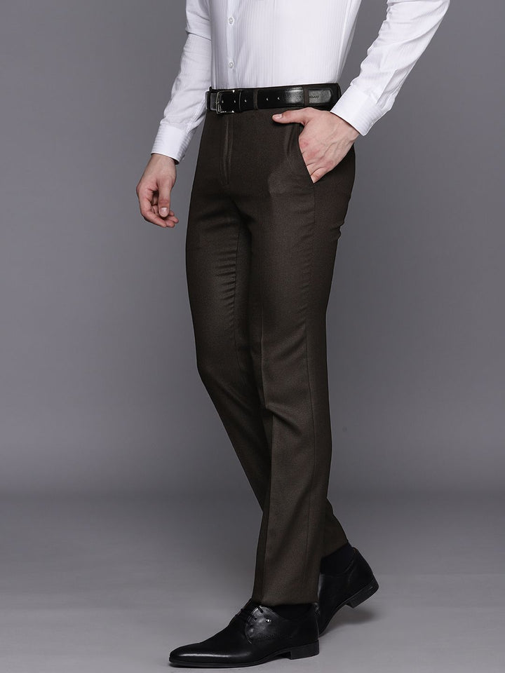 Raymond Men Textured Slim Fit Trousers