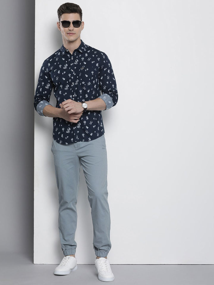 The Indian Garage Co Solid Cotton Joggers Trousers