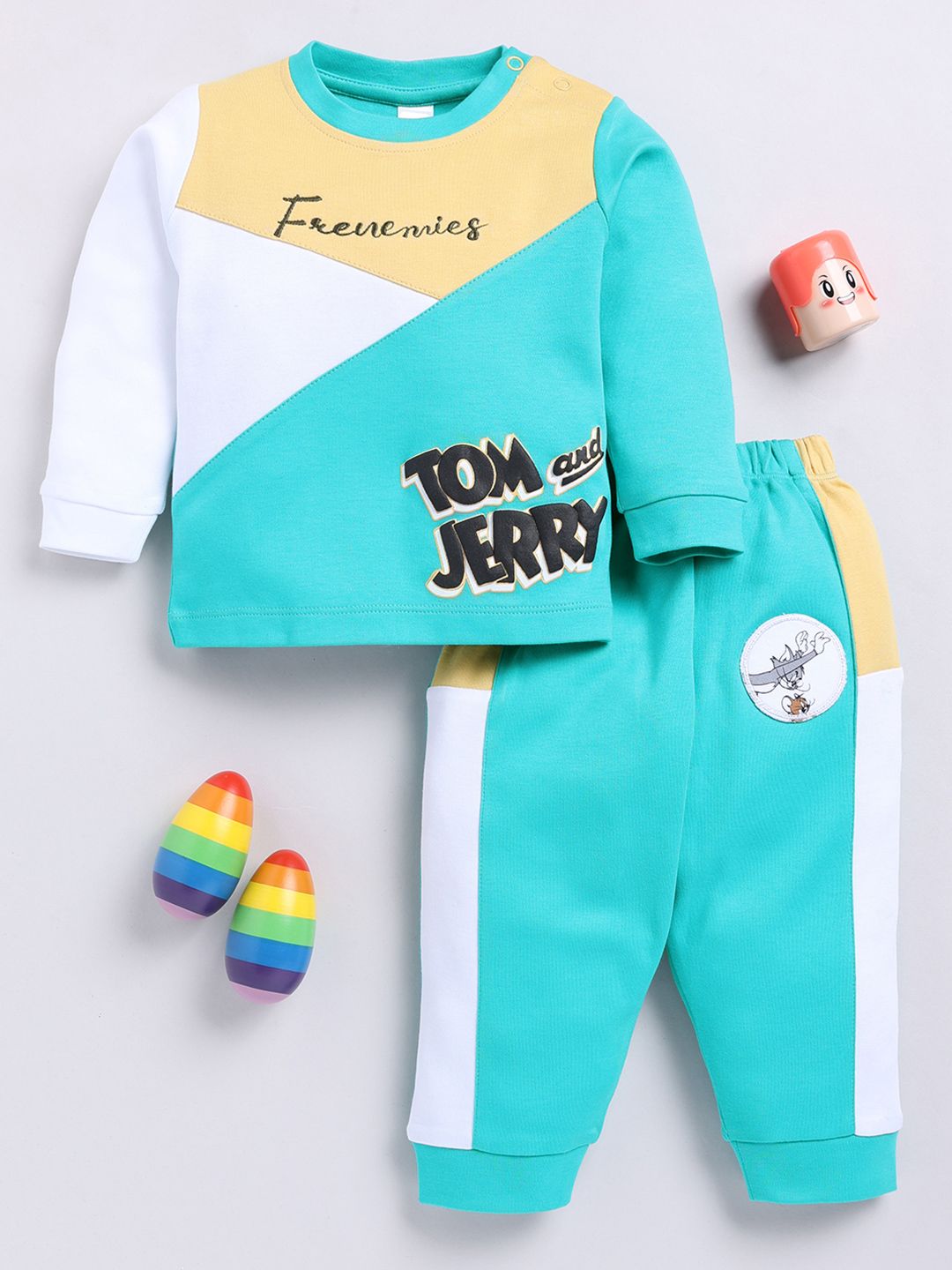 Moms Love Infant Boys Pure Cotton Tom & Jerry Printed T-shirt & Jogger