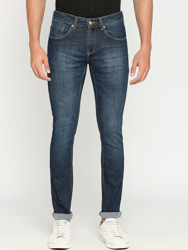 SPYKAR Men Low-Rise Heavy Fade Whiskers & Chevrons Slim Fit Jeans