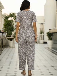 SANSKRUTIHOMES Women Printed Pure Cotton Night suit