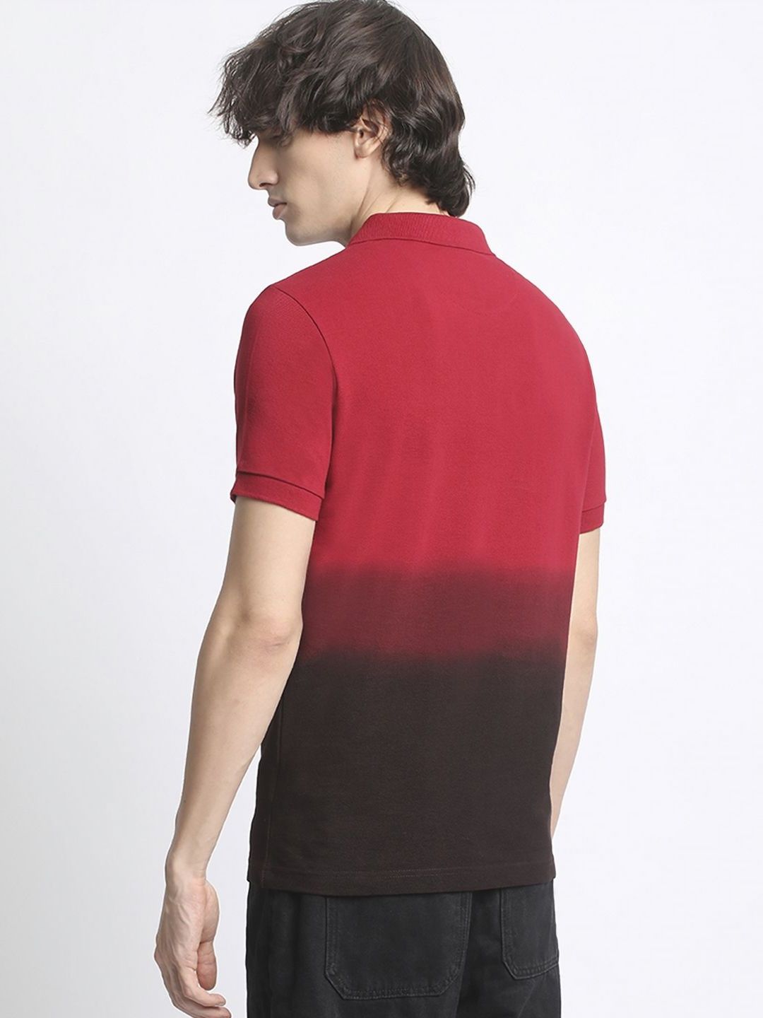 THE BEAR HOUSE Men's Ombre Cotton Regular Fit Polo Collar Tshirt