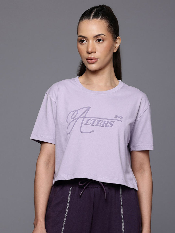 HRX by Hrithik Roshan Lifestyle Typography Print Crop T-shirt