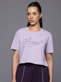 HRX by Hrithik Roshan Lifestyle Typography Print Crop T-shirt