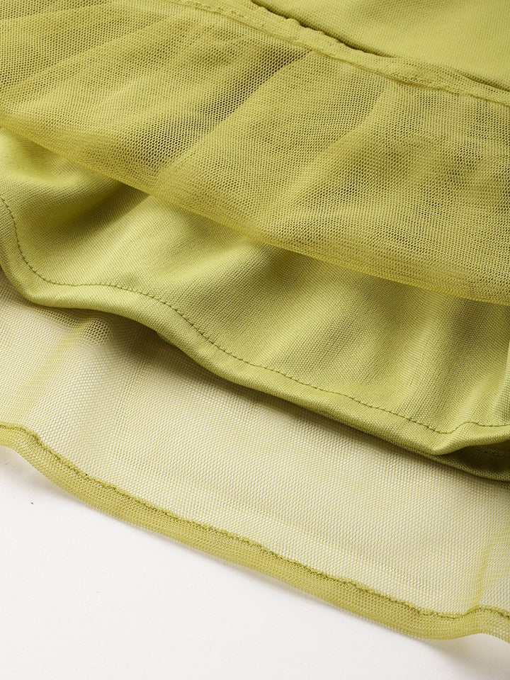 DressBerry Gathered & Pleated Detail Tiered A-Line Dress