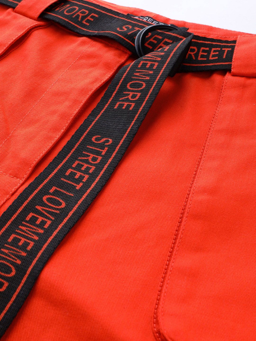 STREET 9 Women Orange Regular Fit Solid Cargos
