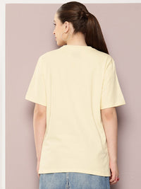 DILLINGER Women Printed Drop-Shoulder Sleeves Oversized Pure Cotton T-shirt