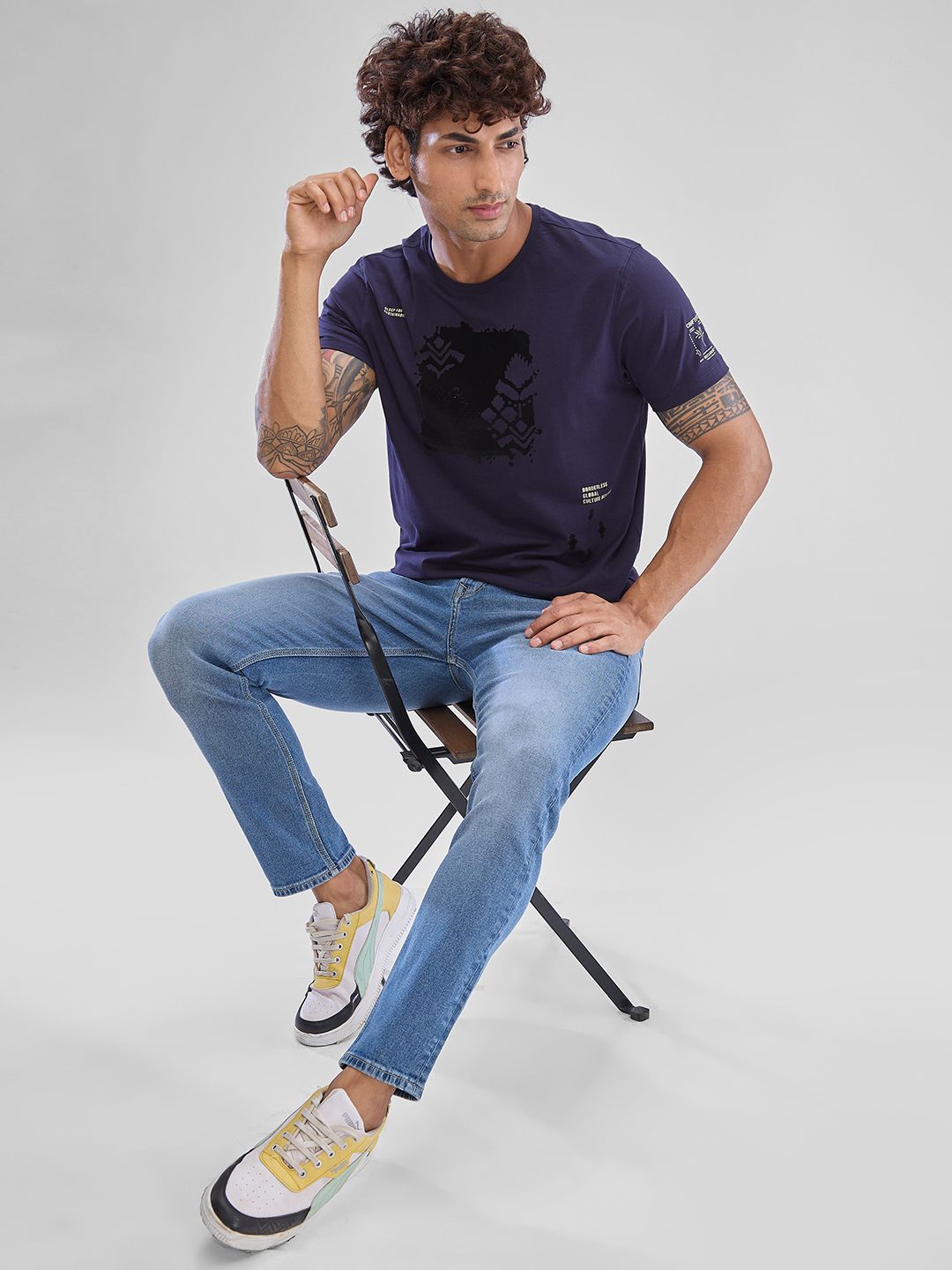 SPYKAR Men Typography Printed Slim Fit T-shirt