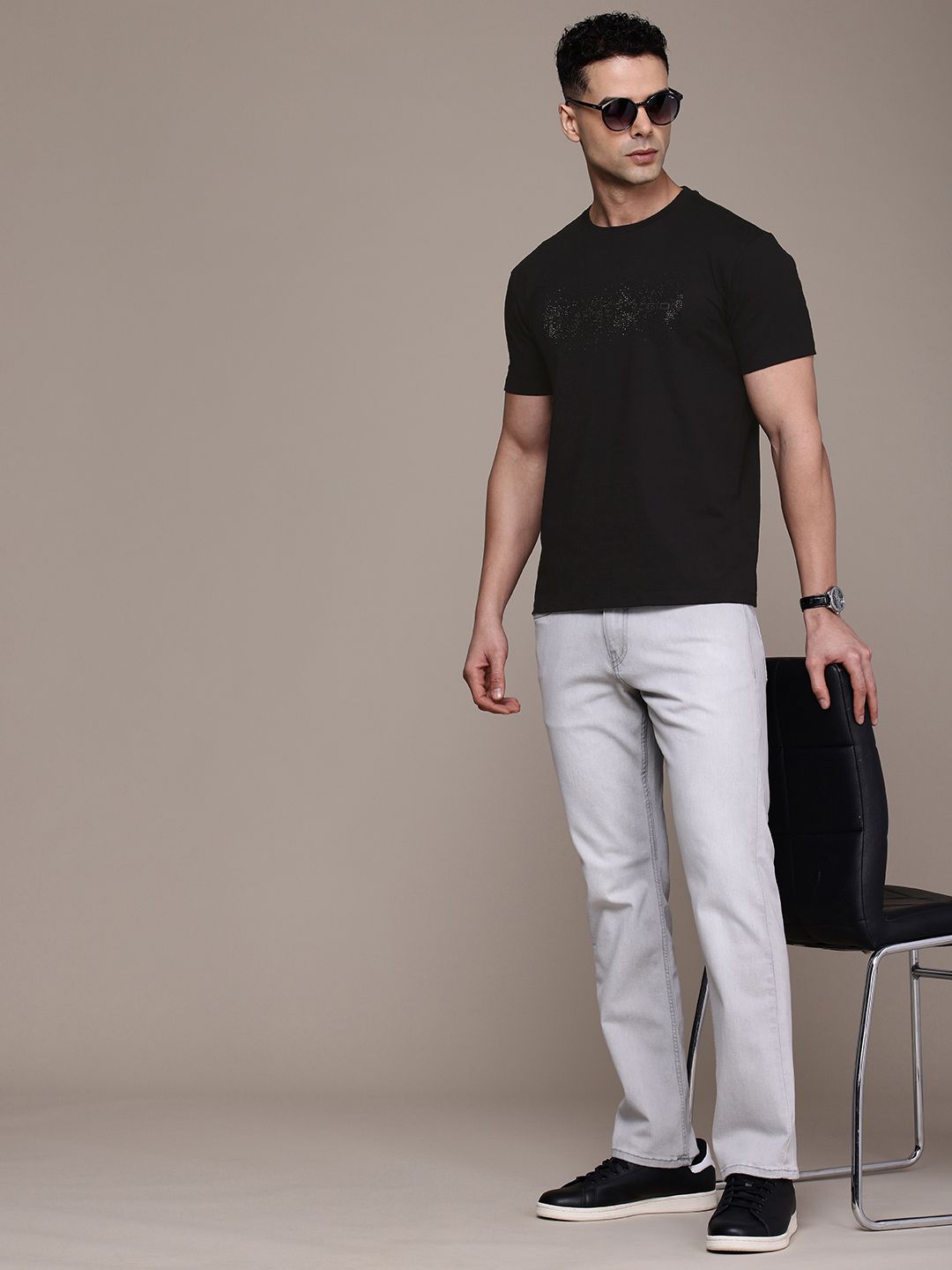 French Connection Embellished Pure Cotton T-shirt