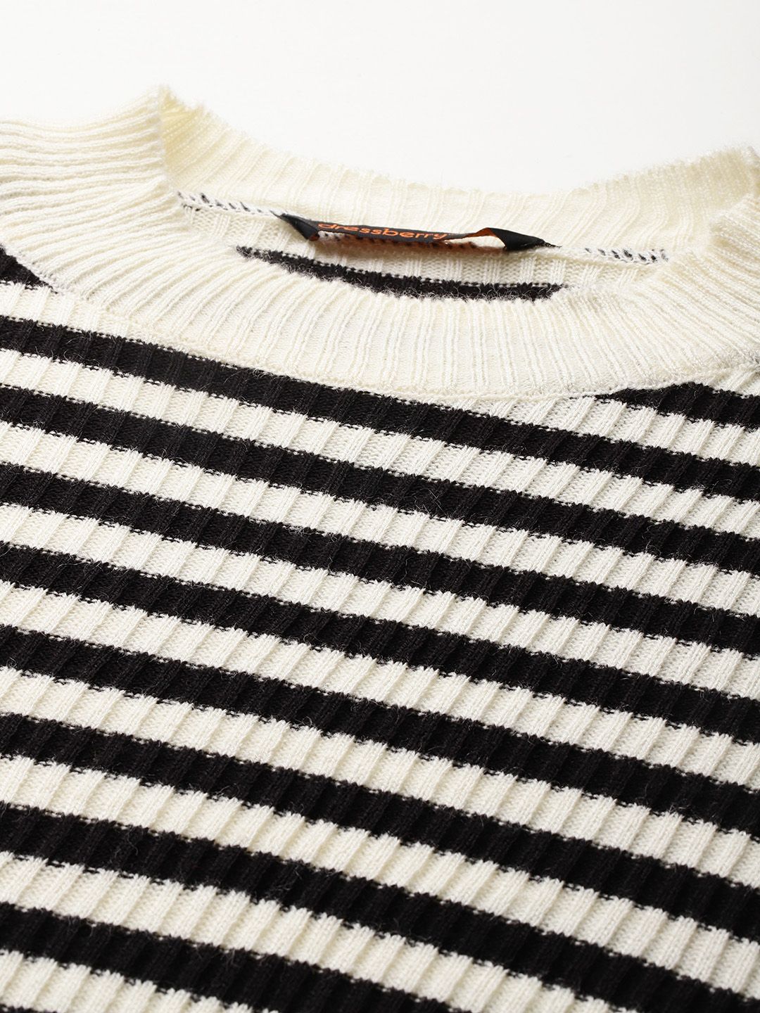 DressBerry Monochrome Striped Pullover
