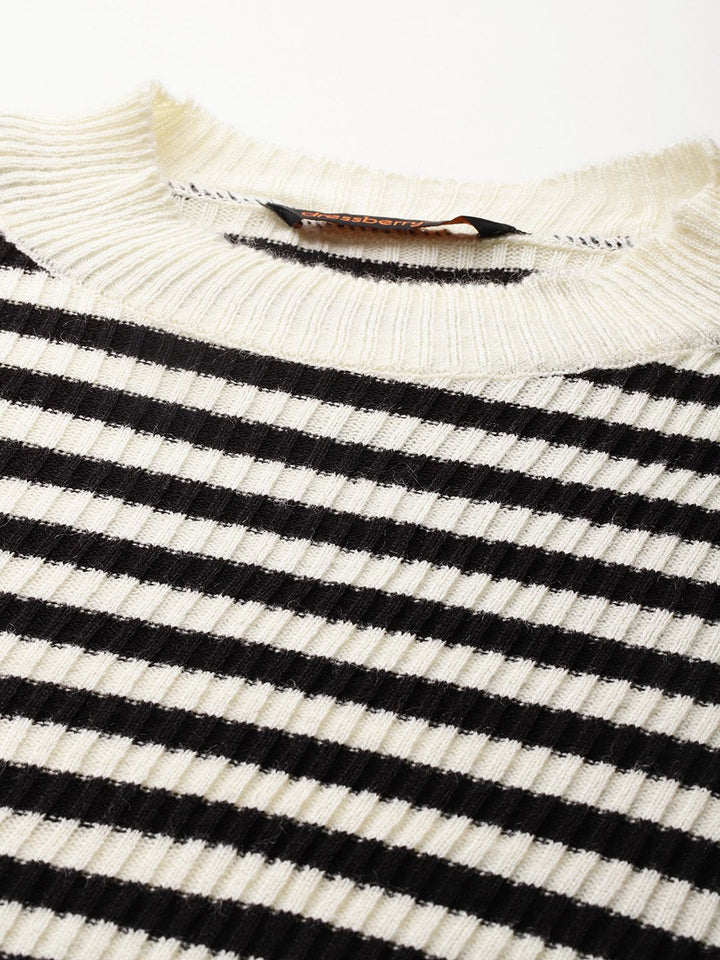 DressBerry Monochrome Striped Pullover