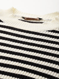 DressBerry Monochrome Striped Pullover