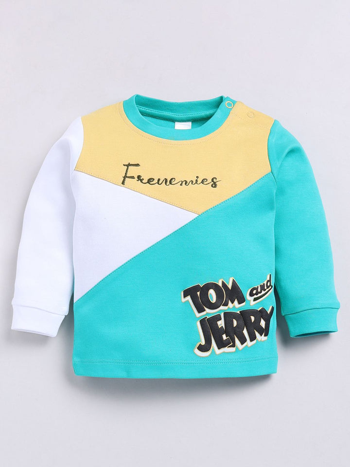 Moms Love Infant Boys Pure Cotton Tom & Jerry Printed T-shirt & Jogger