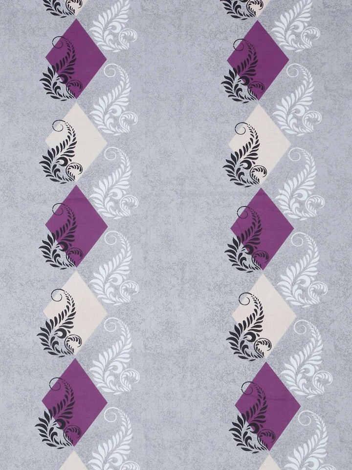 Myntra Elegant Homes Purple & Blue Geometric 400 TC Single Bedsheet with 1 Pillow Covers