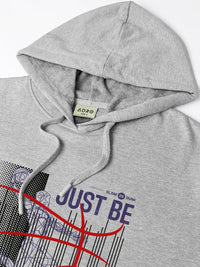 ADRO Men Printed Hooded Pullover Sweatshirt