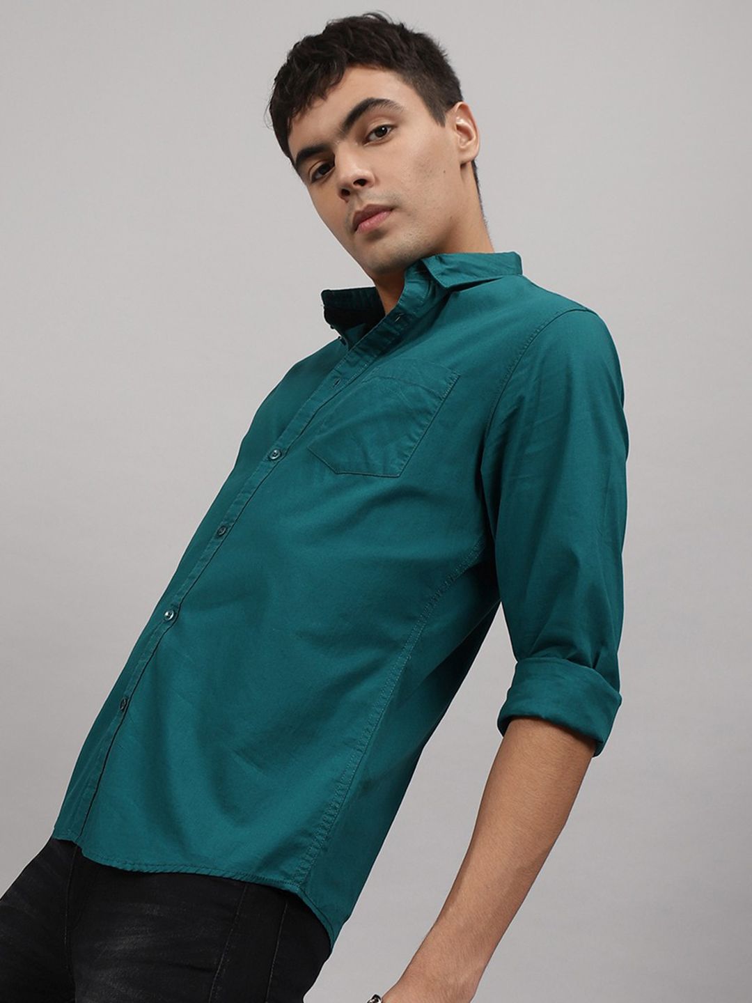 The Indian Garage Co Men Teal Casual Shirt