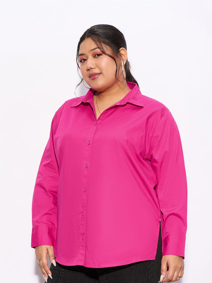 SASSAFRAS Curve Plus Size Pure Cotton Casual Shirt