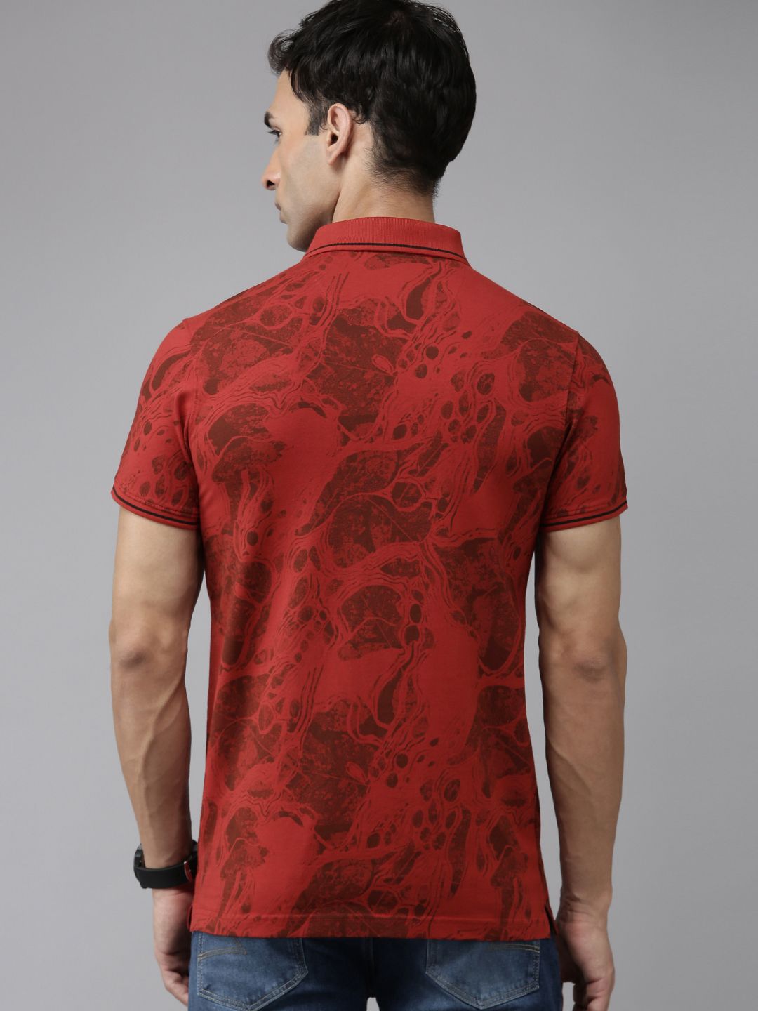 SPYKAR Printed Polo Collar Slim Fit T-shirt
