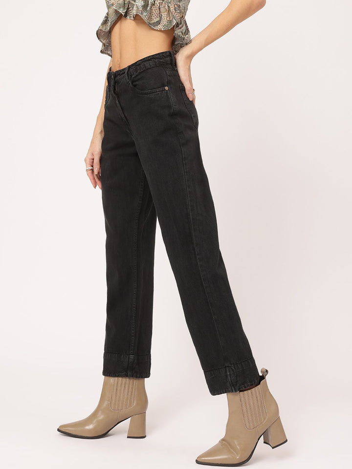 DressBerry Women Denim Duty Barrel Fit Cropped Jeans