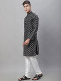 SOJANYA Geometric Embroidered Thread Work  Cotton Kurta With Churidar