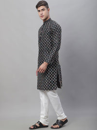 SOJANYA Geometric Embroidered Thread Work  Cotton Kurta With Churidar