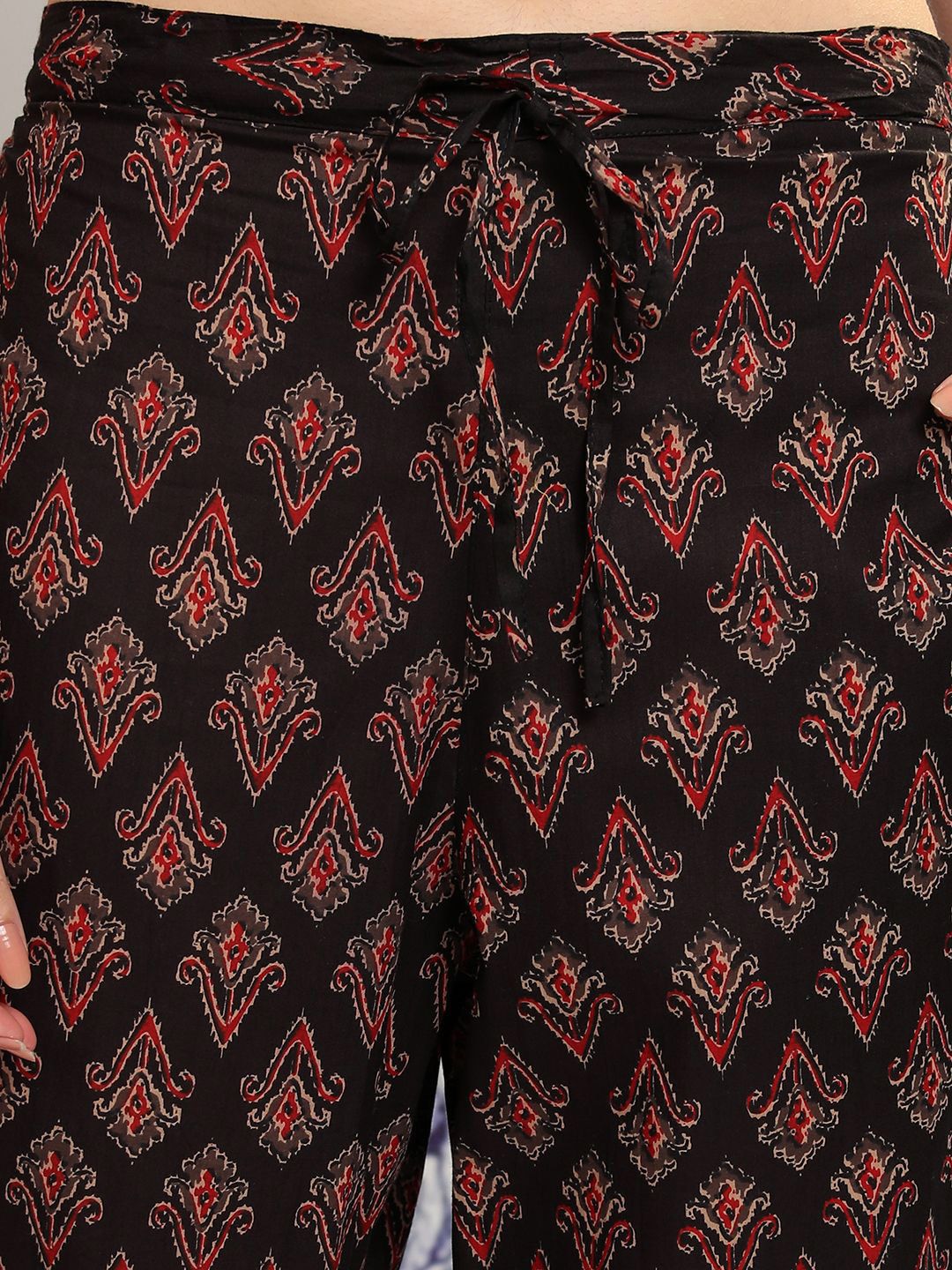Vishudh Ethnic Motifs Embroidered Thread Work Pure Cotton Kurta with Trousers & Dupatta