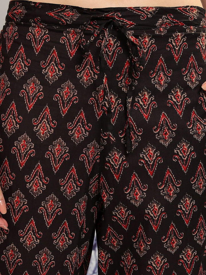 Vishudh Ethnic Motifs Embroidered Thread Work Pure Cotton Kurta with Trousers & Dupatta