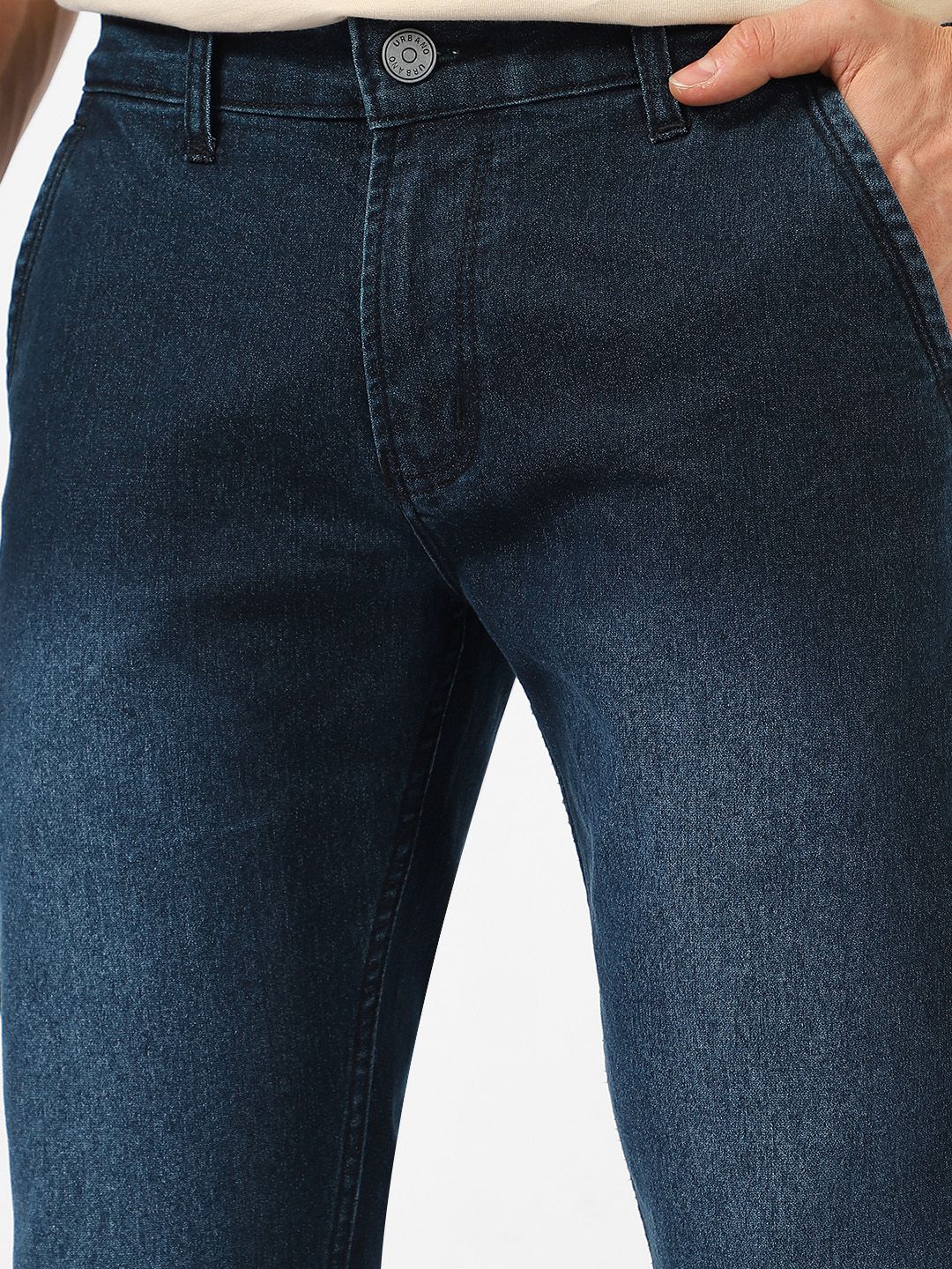 Urbano Fashion Men Slim Fit Slash Knee Light Fade Stretchable Jeans