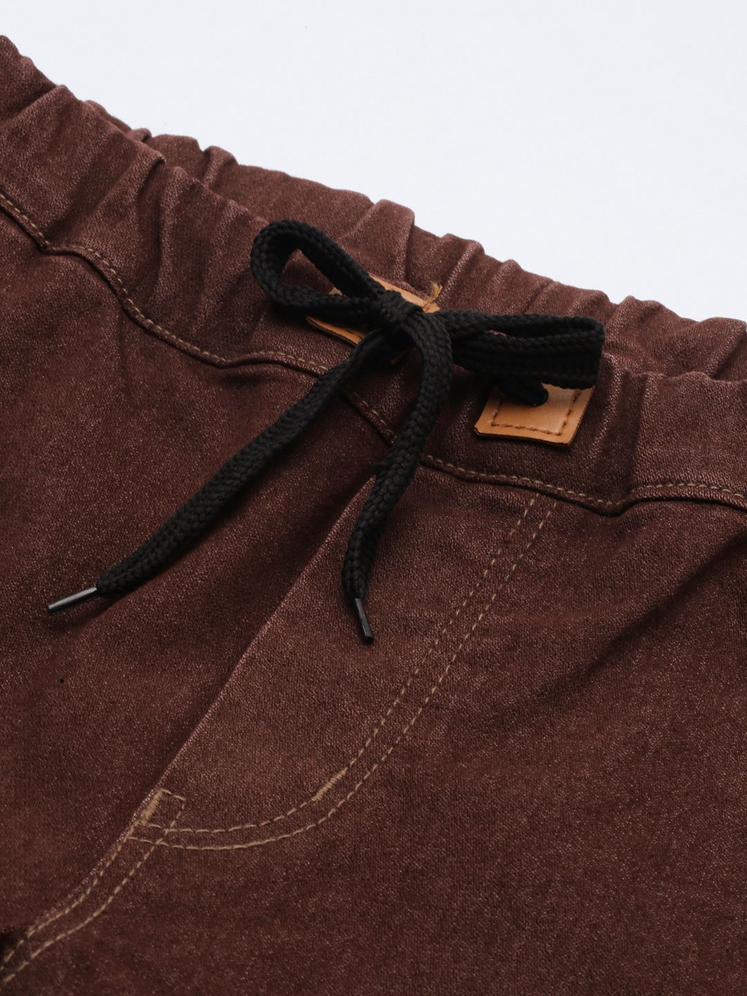 Urbano Fashion Men Brown Jogger Mid-Rise Clean Look Stretchable Jeans