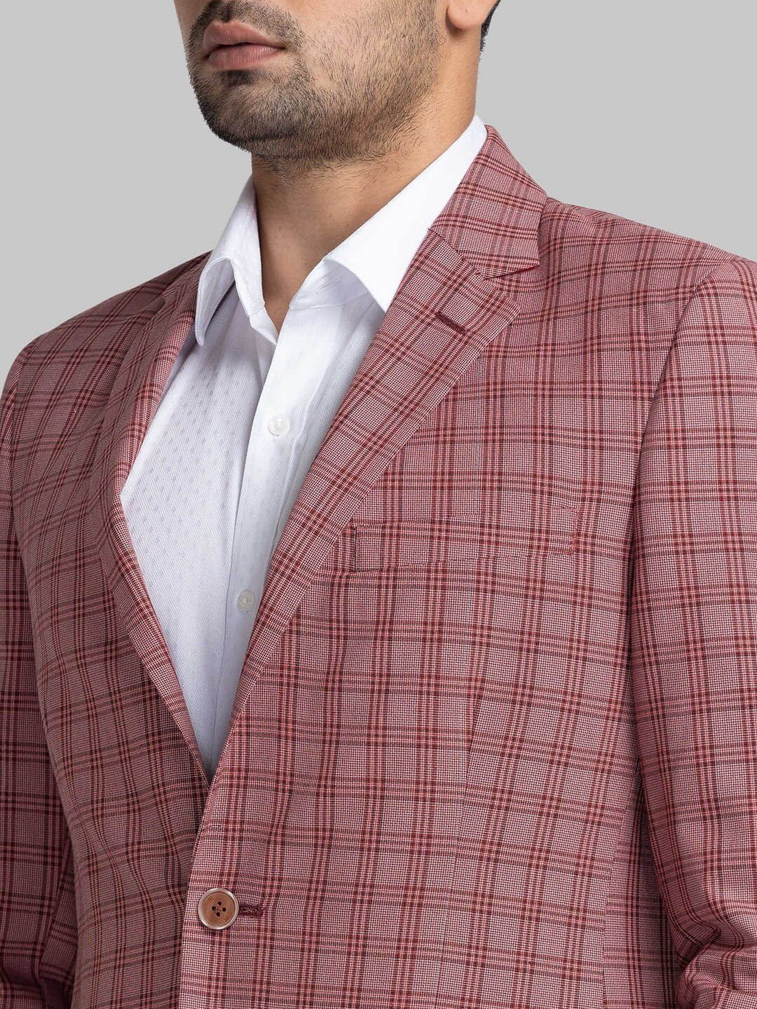 Raymond Checked Contemporary Fit Single-Breasted Blazer