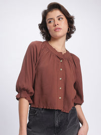 DressBerry Unfinished Business Raw Edges Shirt-Style Top