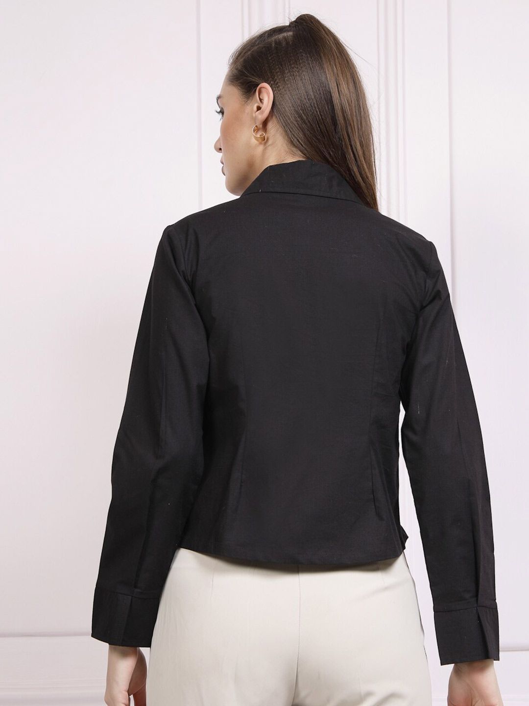 Athena Ruched Cotton Shirt Style Top